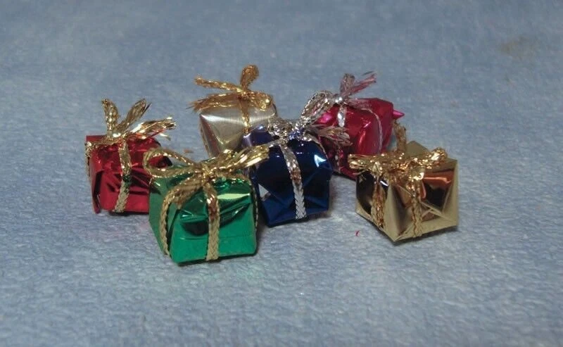 Dolls House Christmas Or Birthday Presents 6 Pack - 1cm, Miniature Xmas Small - Image 1 of 1