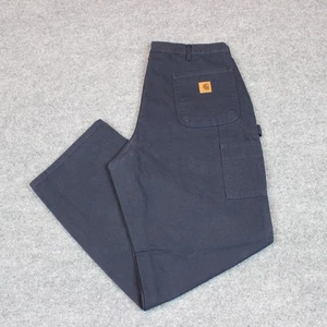 Carhartt Duck Pants Men's 38X32 (Actual 36X32) B11 Blue Work Dungarees Washed - Picture 1 of 14