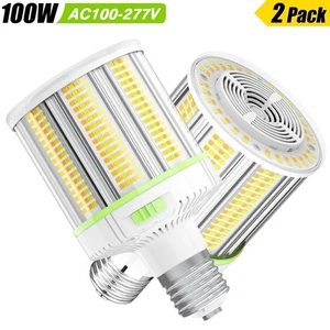 2 Pcs 100 Watt LED Corn Light Bulb 4500K/5000K/5700 Adjustable High Bay COB Lamp - Picture 1 of 14