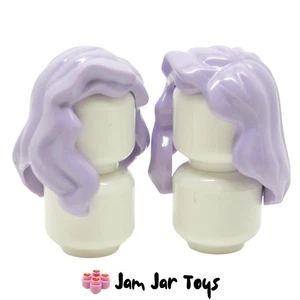 LEGO Minifigure Hair Lavender Mid-Length Parting Right Shoulder x2 NEW H18 - Picture 1 of 4