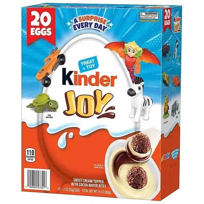 Kinder Joy 日常白色巧克力惊喜蛋 0.7 盎司 (20 包) — 第 1/1 张图片