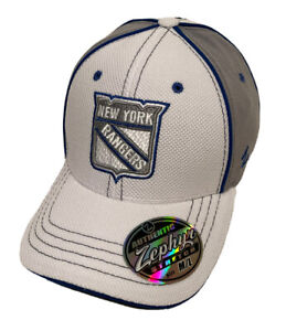 Zephyr NHL New York Rangers "Riptide" Curved Bill Stretch Fit Hat BRAND NWT