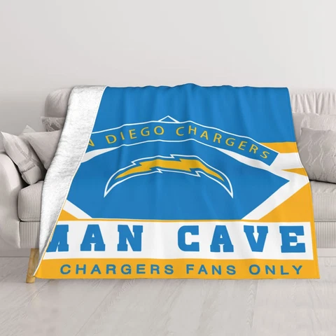 San Diego Chargers Double-deck Blanket Man Cave Sofa Blanket Bed Blanket 60"x50" Cover