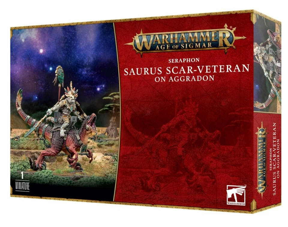 GW Warhammer AoS Seraphon Saurus Scar Veteran on Aggradon Miniature - 88-24