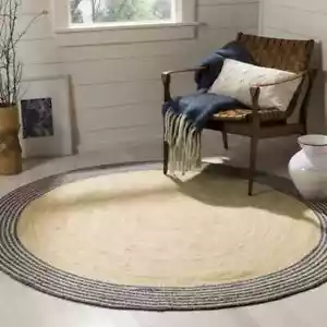 Customize Handwoven Ivory / Blue Rug outdoor Area Rug - Picture 1 of 4