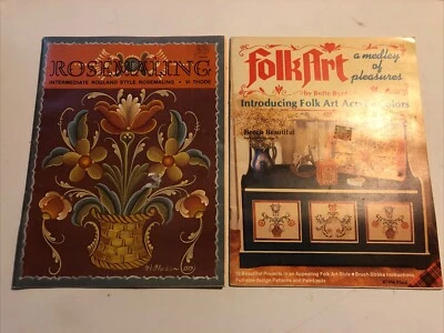 Vintage 1979 1980s Rosemaling & Folk Art Book Lot Patterns Instructions Vi Thode - Image 1 of 4