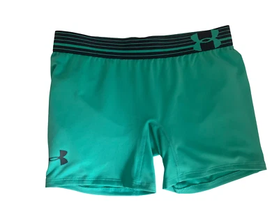 Under Armour Youth Women's Active Wear shorts Color Turquoise Size YXL - Image 1 of 4