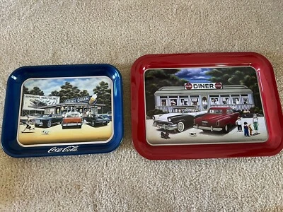 Coca-Cola 'Lost In the Fifties'  Diner  Metal Tray Pamela Renfroe Artwork 2004 - Image 1 of 4