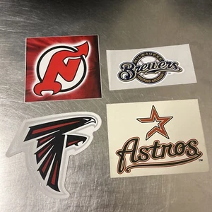 Random NFL NHL MLB Sports Decal Sticker Lot of 4 - Picture 1 of 10