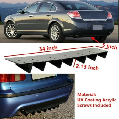 34x5" Fit For Saturn Aura 2007-2009 Rear Bumper Diffuser Fin Splitter Universal  Foto 1 de 4