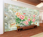 3D Blume Fische H394 Tapete Wandbild Selbstklebend Abnehmbare Aufkleber Sinsin