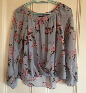 Dorothy Perkins 12 Blue top. Lined. Good worn condition. - Picture 1 of 8