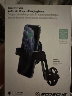 Scosche MagicGrip Auto For Grip Wireless Charging Vent Mount Qi Charging-Black - Image 1 of 3
