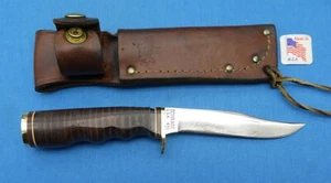 Schrade USA 491L (Leather) Gold Rush- “49er” Series-Bench Made Knife/Sheath. - Picture 1 of 10