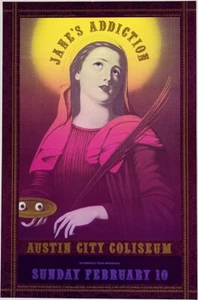 Jane's Addiction POSTER Austin Texas 1991 Jagmo Original First Print Blue Text - Bild 1 von 1