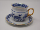 Zwiebelmuster Porcelain Large Cup / Saucer With Gold Handle - Blue Onion Pattern