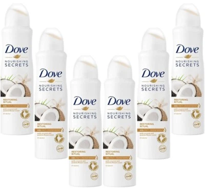 6 x Dove Nourishing Secrets Coconut & Jasmine Antiperspirant Deodorant Spray - Image 1 of 4