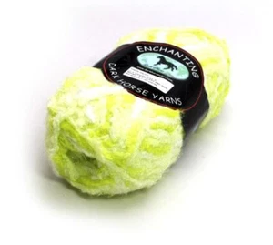 Dark Horse Yarns Enchanting #114 Bright Green White Super Soft Chenille 50g 70y - Picture 1 of 4