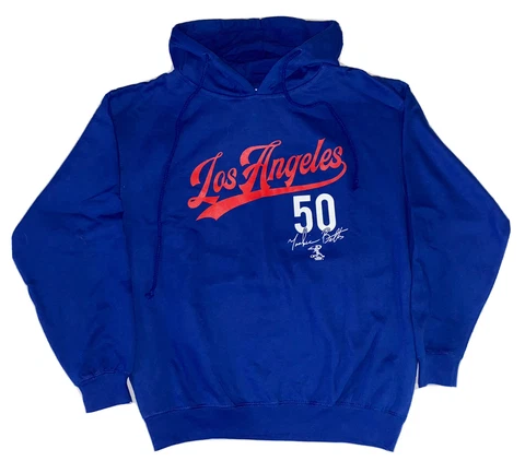 Los Angeles Dodgers Mookie Betts Hoodie Sweatshirt Mens Medium Blue New Cover