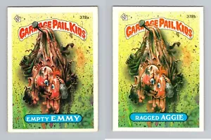 1987 Topps Garbage Pail Kids Series 9 EMPTY EMMY 378a & RAGGED AGGIE 378b GPK - Picture 1 of 2