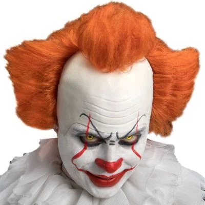 ★ Scary Halbe Maske Pennywise-Maske It Halloween Böser Evil Clown Horror Perücke - Bild 1 von 3