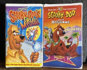 Scooby Doo VHS Lot (2) Greatest Mysteries & Goes Hollywood - FREE SHIPPING - Picture 1 of 4