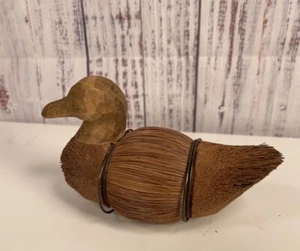 Folk Art “Broom” Duck - Picture 1 of 5