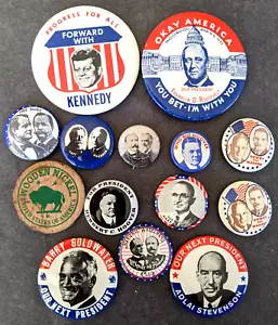 Vintage Lot of President Campaign Pinback Buttons 1968 Kleenex with Kennedy - Picture 1 of 12