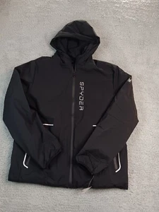 Spyder FLEXWEB Windbreaker Jacket XL Black Hoodie Water/Wind Resistant Stretch - Picture 1 of 15