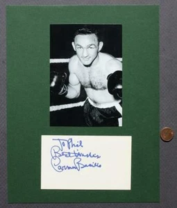 Two Class World Champion Boxer Carmen Basilio signed autograph & photo set NICE- - Picture 1 of 1