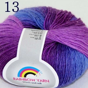 C New 1Skein*50g Cashmere Wool Rainbow Wrap Shawl Knitting Hand Knitwear Yarn 13 - Picture 1 of 24