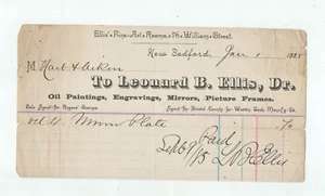 1885 receipt signed by Dr. Leonard Bolles Ellis, historian of New Bedford, Mass. - Picture 1 of 5