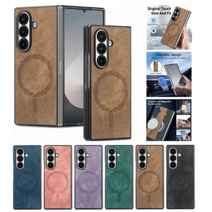 Luxury Leather Shockproof Magnetic Case for Samsung Z Fold 5 6 7 Slim Cover - Picture 1 of 84