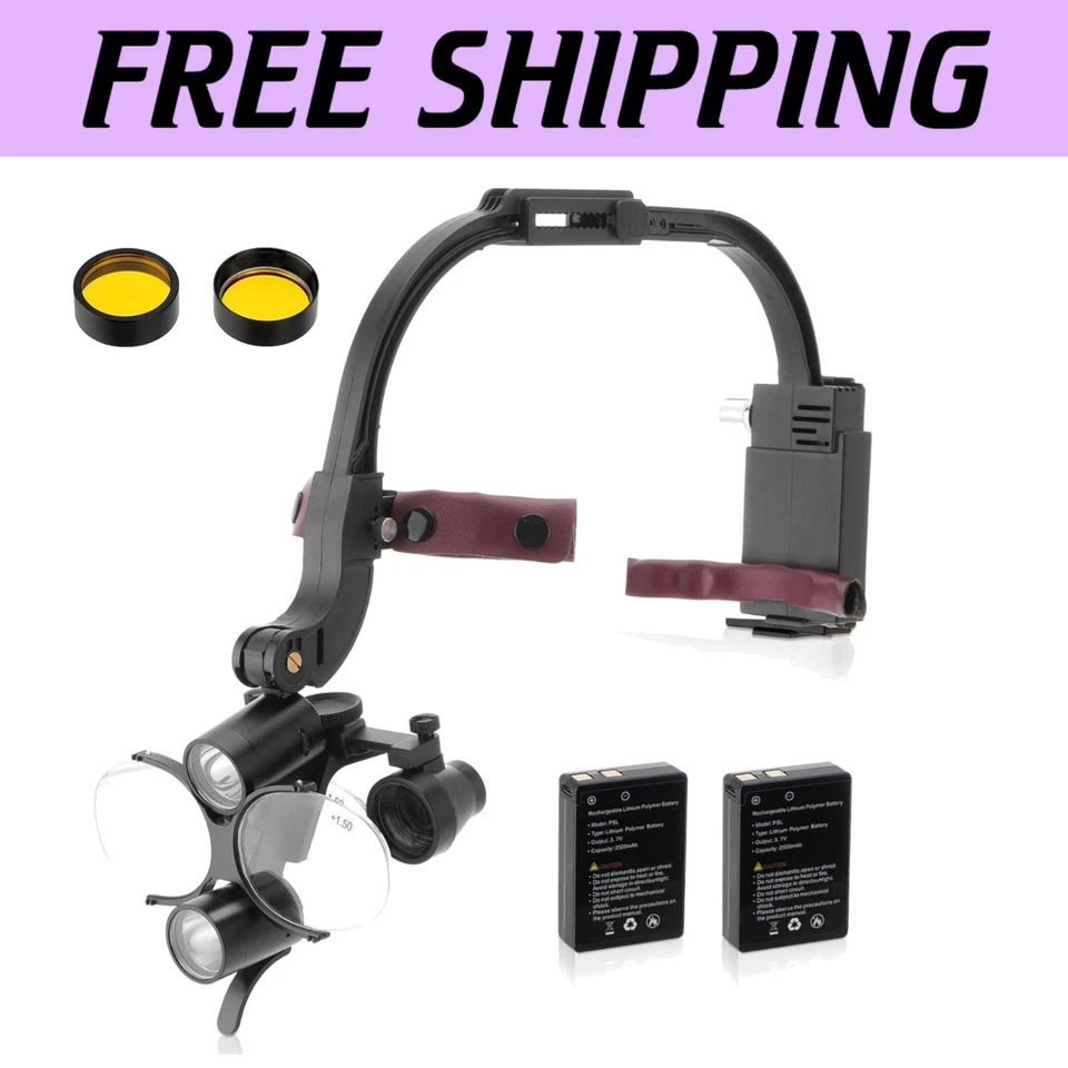 Lupas dentales ergonómicas premium con luz LED ajustable - aumento de 3,5X Foto 1 de 4