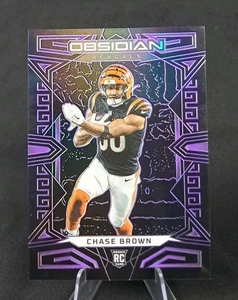 Chase Brown 2023 Panini Obsidian #118 Purple Electric Etch /75 Bengals - Picture 1 of 2