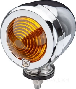 Chrome Amber Bullet Indicator/Turn Signal Marker Side Light Motorcycle/Trike - Picture 1 of 11