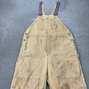 Carhartt Latzhose Erwachsene 40x30 hellbraun Latzhose gesteppt Duck Bib Double Knee Herren* - Bild 1 von 14