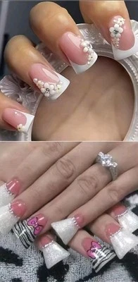 Nail Tips, Extra Short Duck Feet extra short full cover duck nails Clear 100pc / - Image 1 of 2