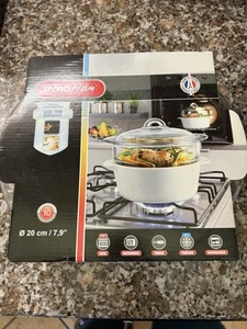 BNIB PyroFlam Clear Glass Steamer Basket PYREX Borosilicate Glass 20cm 7.9" - Picture 1 of 10