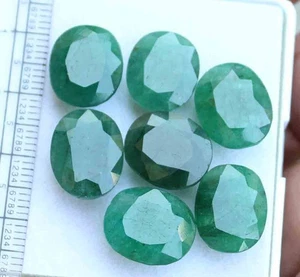 Natürlicher oval geschliffener sambischer grüner Smaragd facettierter loser Edelstein Posten 49,10 kt 7 Stck. - Bild 1 von 4