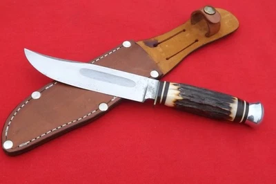 VINTAGE GERMAN EYE EYEBALL SCHLIEPER  STAG FIXED BLADE HUNTING KNIFE  NEVER USED - Image 1 of 4