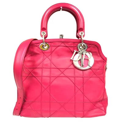 Auth Christian Dior Granville Handbag Cannage 2way Leather Shoulder Bag Tote Bag - Image 1 of 4