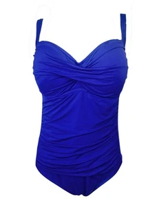 La Blanca Twist Front Tummy Control One Piece Size 14 Purple New - Picture 1 of 7