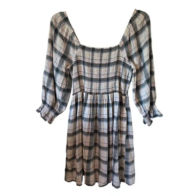 Mini Vestido Lucie Manga Codo Calado a Cuadros Lebaum Para Mujer Talla XL  Foto 1 de 4