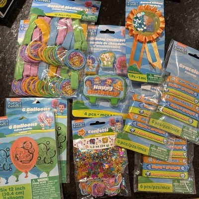 Bubble Guppies Party Supplies -candles, Confetti, Medals, Balloons, Bracelets - Image 1 of 4