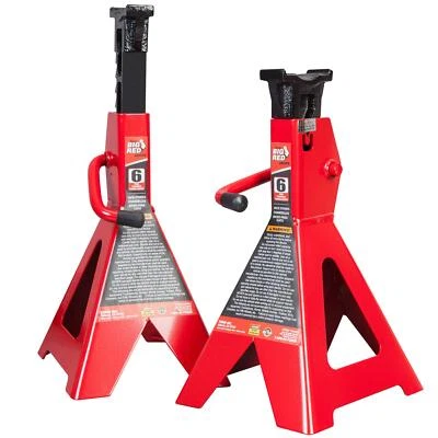 BIG RED Torin 6 Ton (12,000 lbs) Capacity Steel Jack Stands, Red, 1 Pair, T46202 - Image 1 of 4