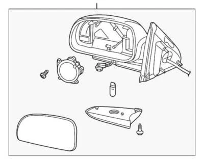 Conjunto de espejo retrovisor delantero izquierdo Buick Rainier genuino GM 2004-2007 15789756 Foto 1 de 2