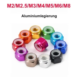 Sechseckige Sicherungsmutter Aluminiumlegierung mehrfarbig M2 M2.5 M3 M4 M5-M8 - Picture 1 of 18