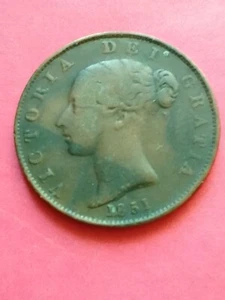 1851 Victorian half penny - Picture 1 of 4