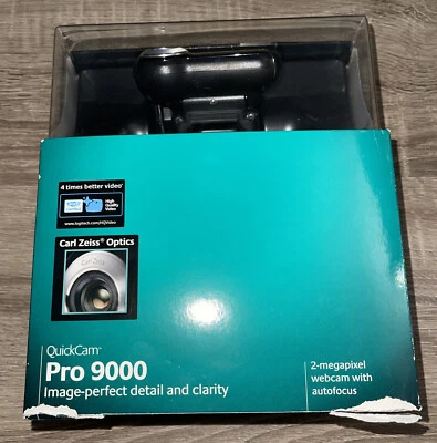 Logitech Webcam Pro 9000 Vid HD 720p 6 Ft. USB Cable Software CD Zoom Video - Image 1 of 4